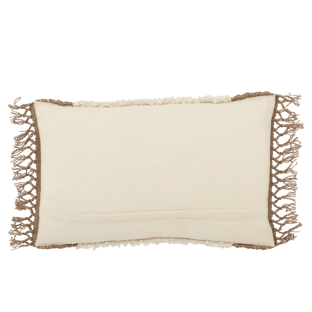 Isko Lawson Indoor/Outdoor Reversible Cream & Taupe Pillow 2