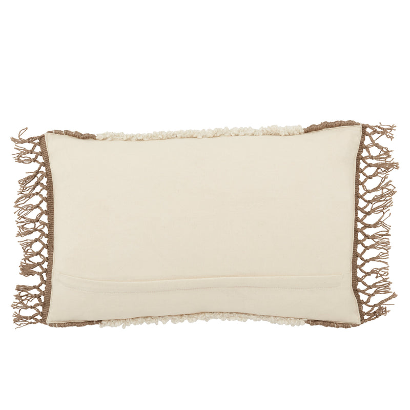 Isko Lawson Indoor/Outdoor Reversible Cream & Taupe Pillow 2