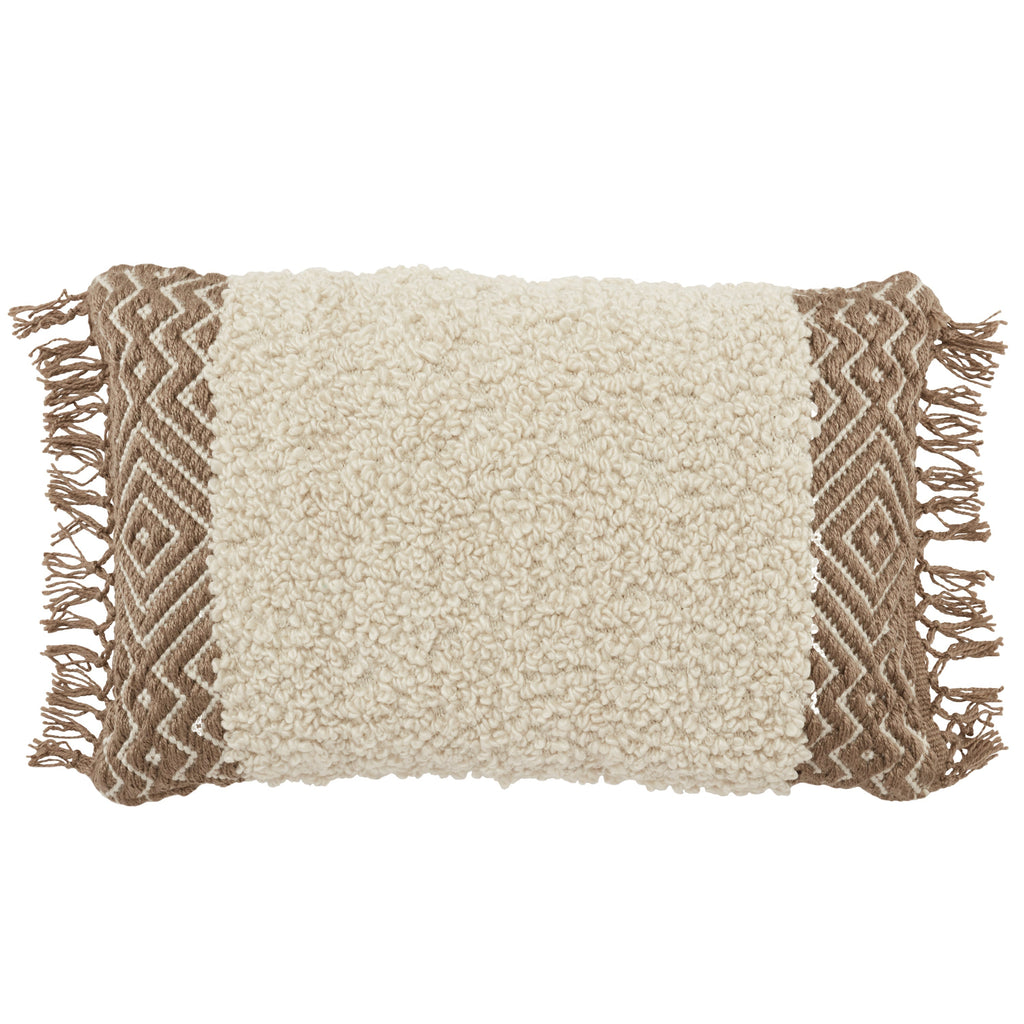 Isko Lawson Indoor/Outdoor Reversible Cream & Taupe Pillow 1