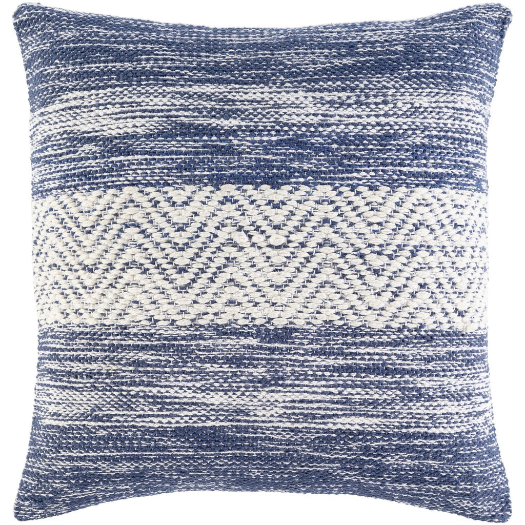 Levi IVL-002 Hand Woven Pillow in Denim & Cream by Surya