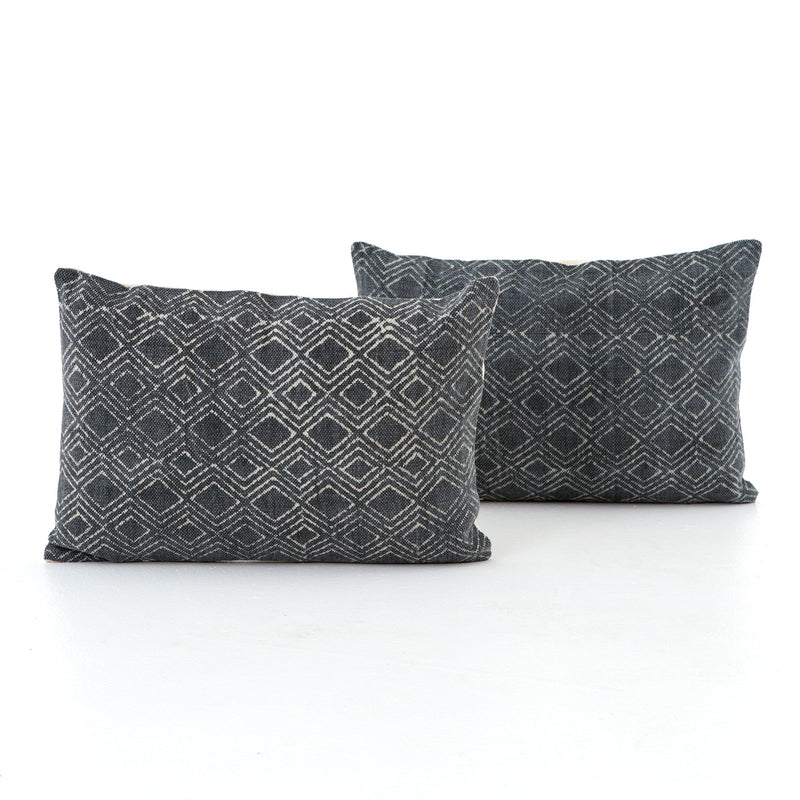 Charcoal Diamond Print Lumbar Set of 2