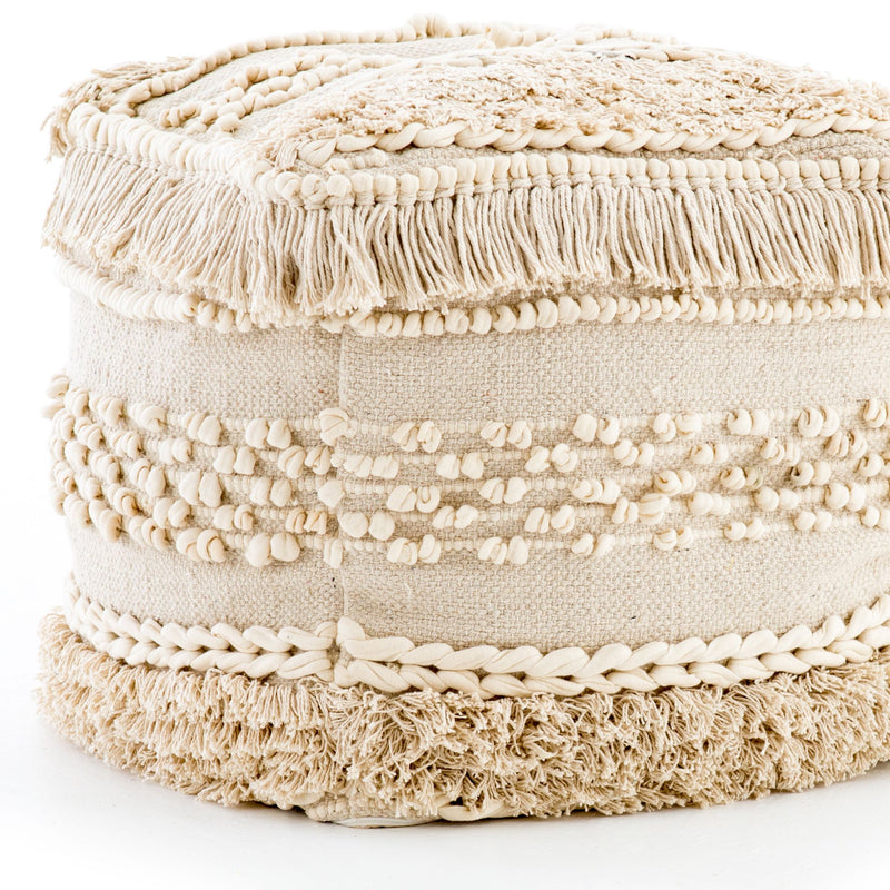 Braided Fringe Pouf