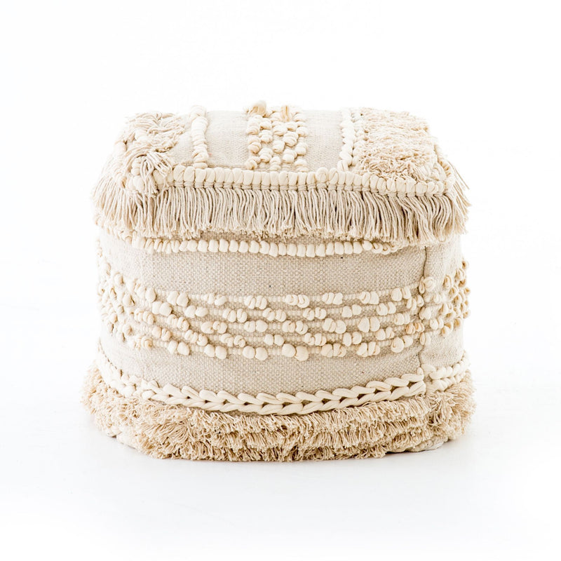 Braided Fringe Pouf