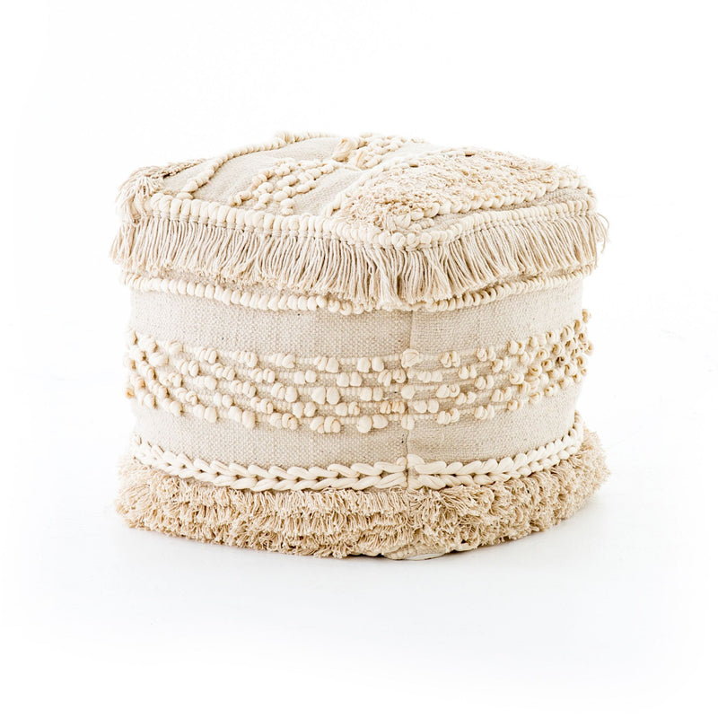 Braided Fringe Pouf