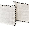 Black Fringe Trim Pillow Set of 2