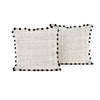 Black Fringe Trim Pillow Set of 2