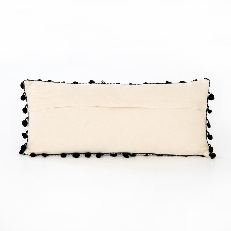 Black Fringe Trim Pillow Set of 2