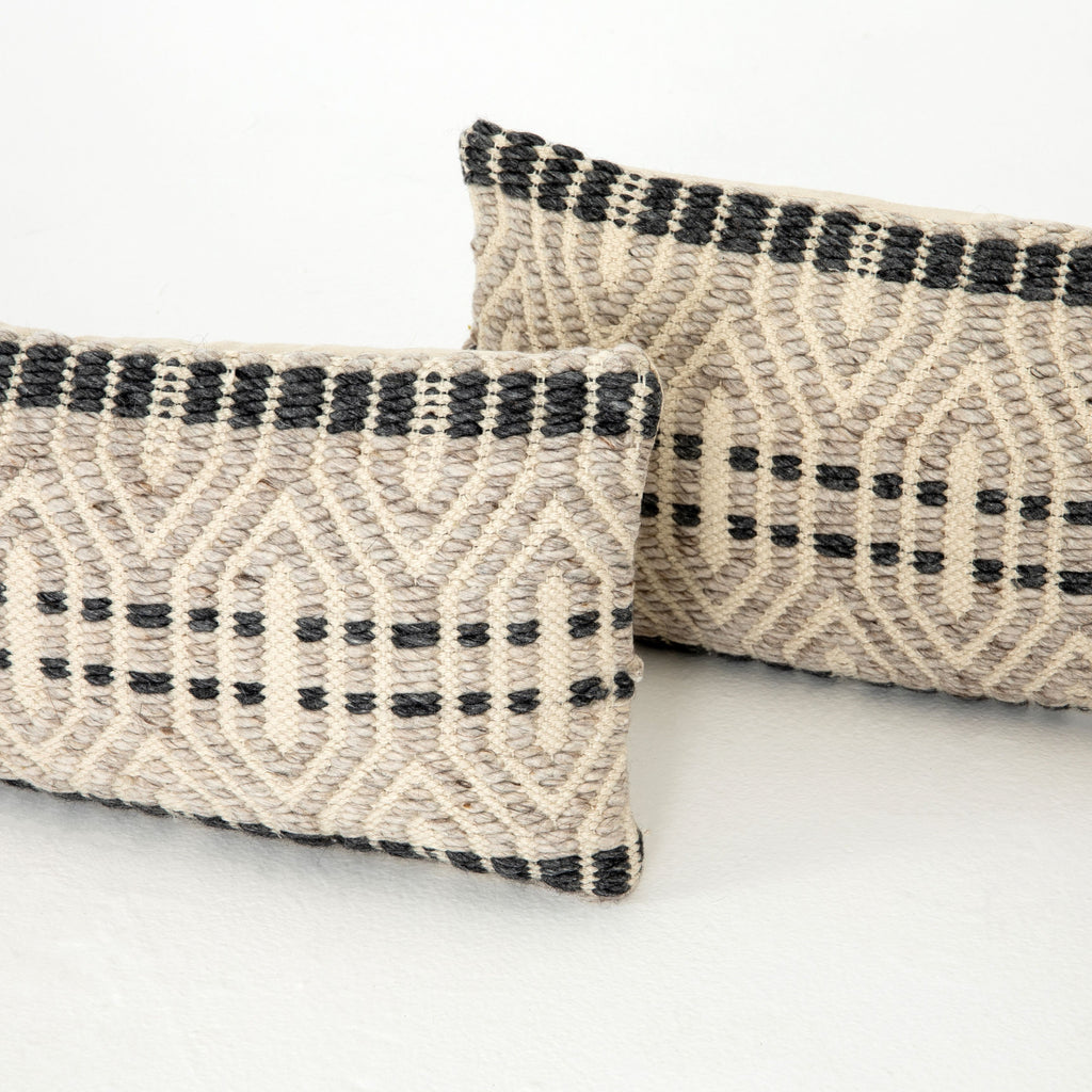 Grey Patterned Pillow Set of 2