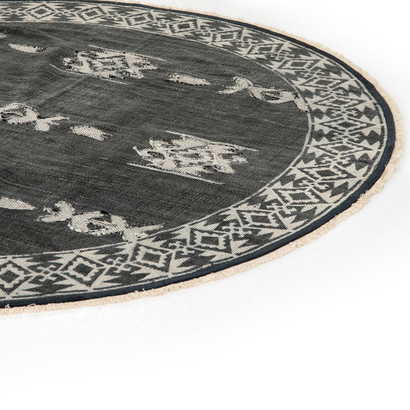 Tribal Faded Black Rug