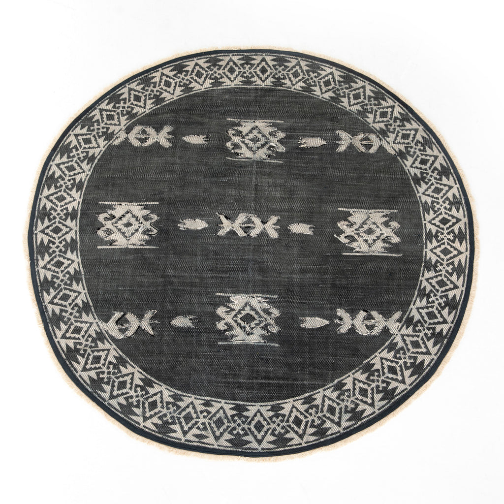 Tribal Faded Black Rug