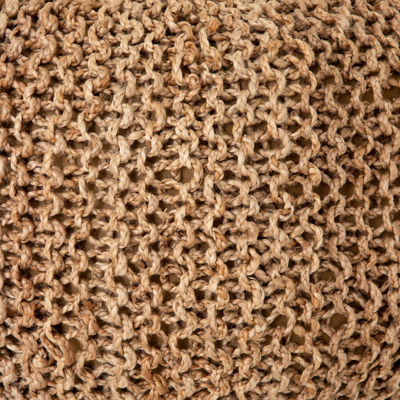 Jute Knit Tan Pouf