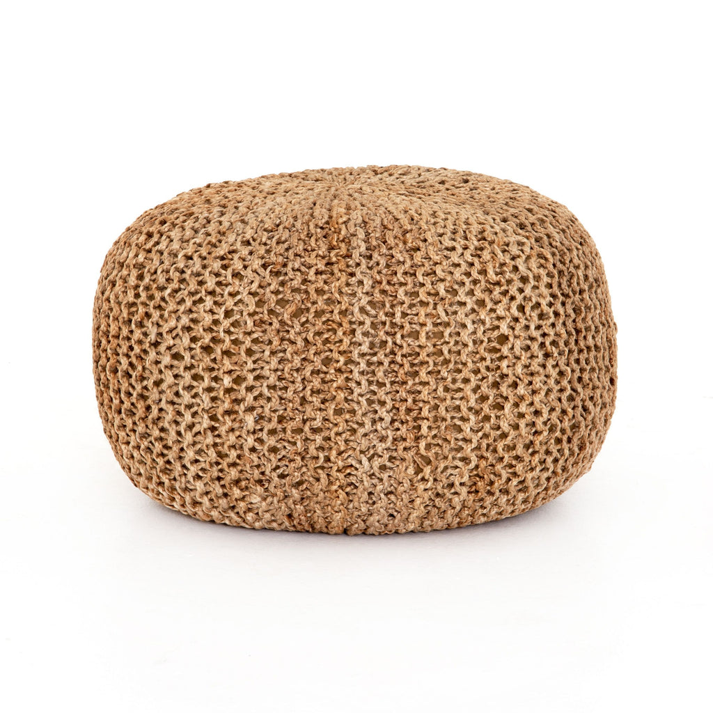 Jute Knit Tan Pouf