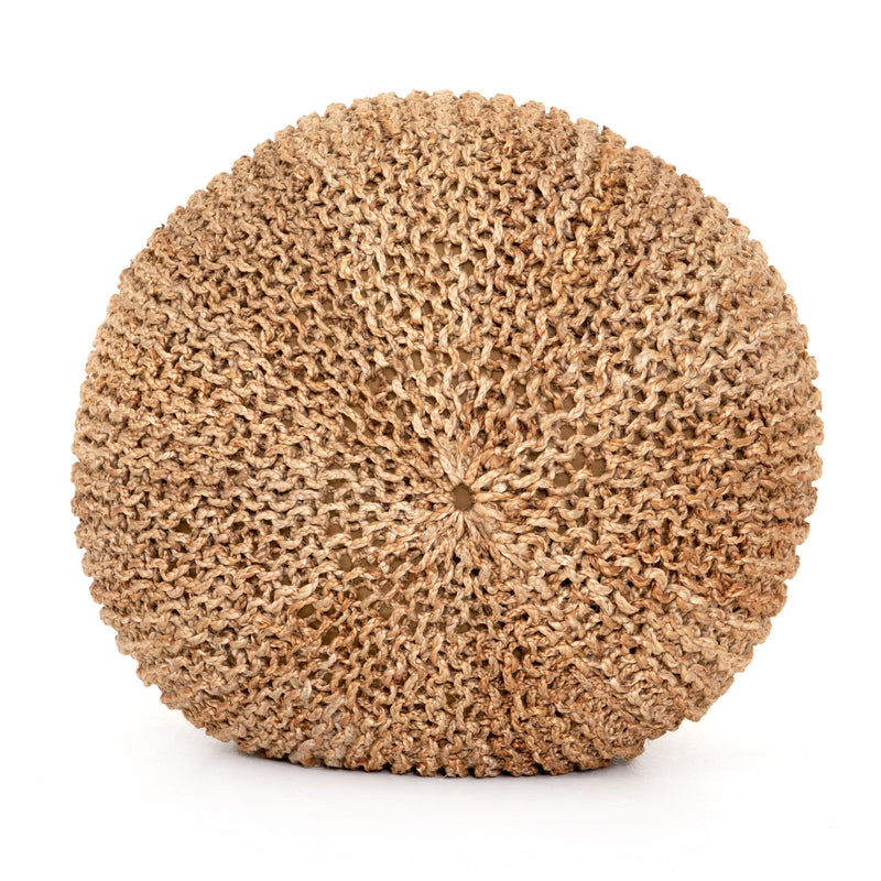 Jute Knit Tan Pouf