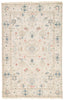 Hacci Hand-Knotted Floral Cream & Blue Area Rug