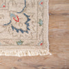 Hacci Hand-Knotted Floral Cream & Blue Area Rug