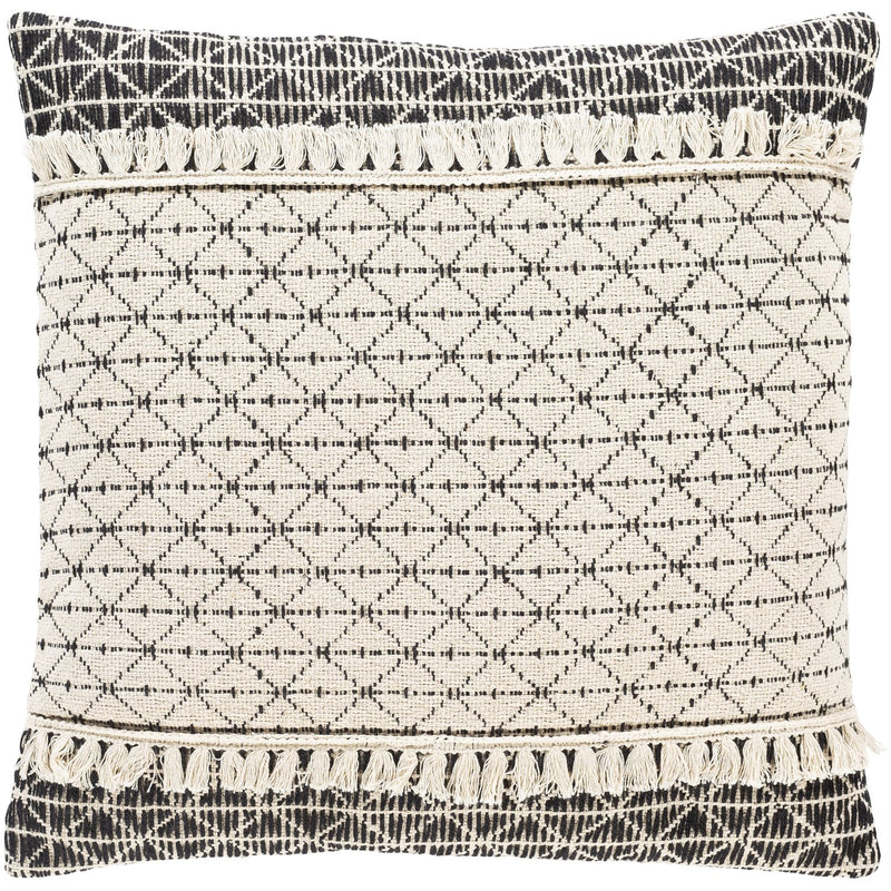 Justine JTI-001 Woven Pillow in Beige & Black by Surya