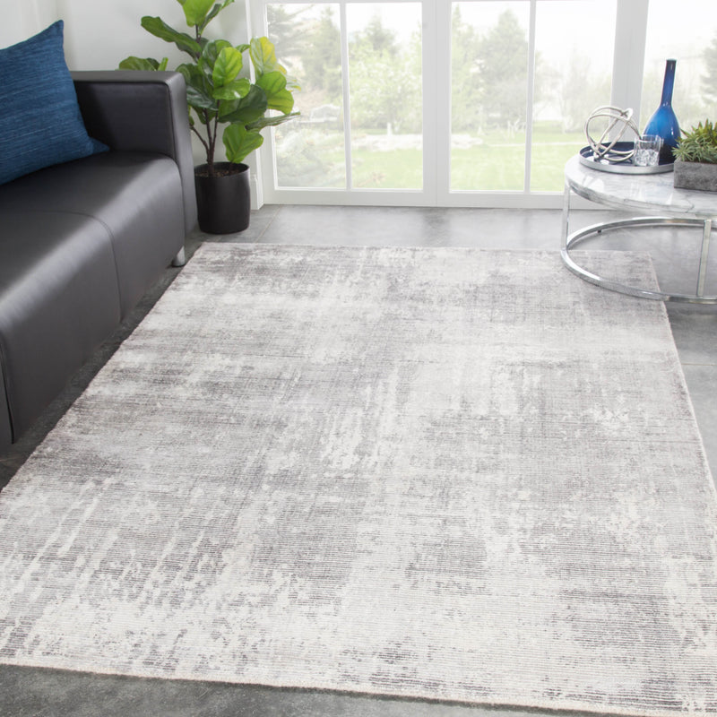 Arabella Handmade Abstract Light Gray & White Area Rug