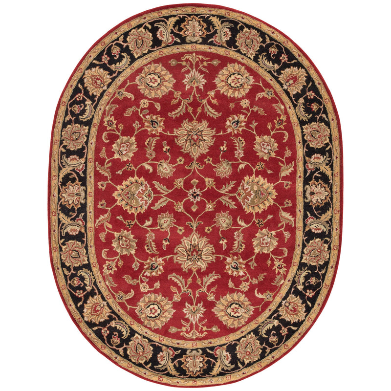 Anthea Handmade Floral Red & Black Area Rug