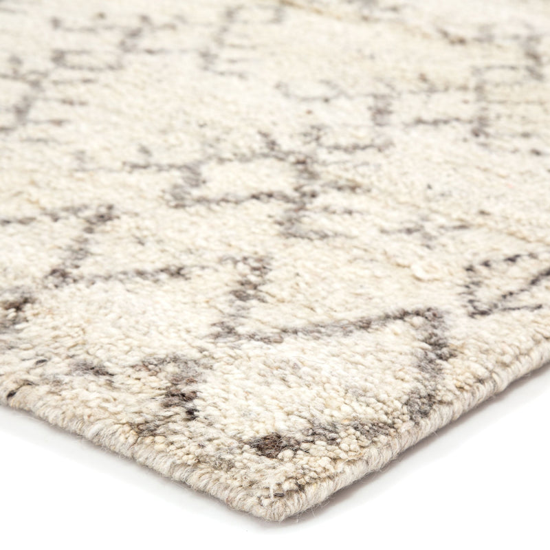 Zola Hand-Knotted Geometric Ivory & Brown Area Rug