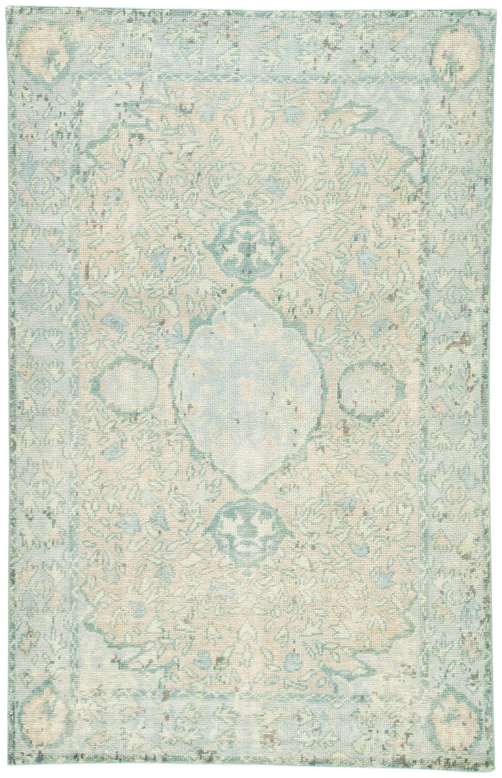 Alessia Border Rug in Pelican & Aquatic design by Jaipur Living