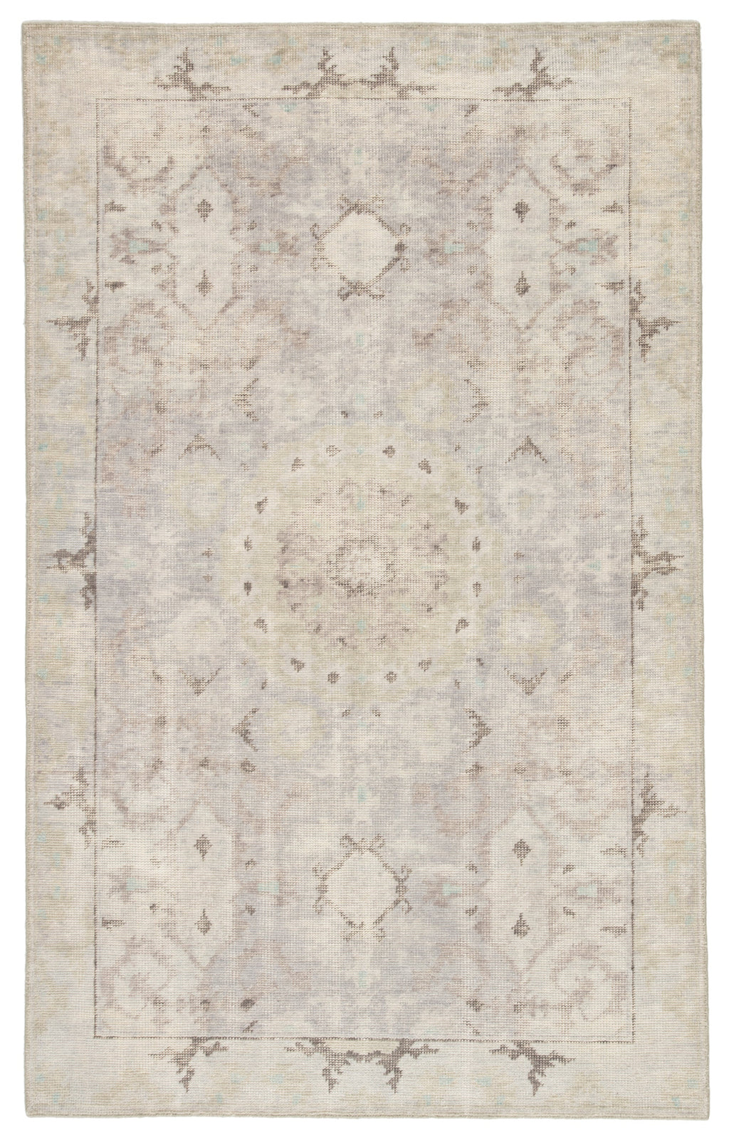 Modify Hand-Knotted Medallion Gray & Blue Area Rug