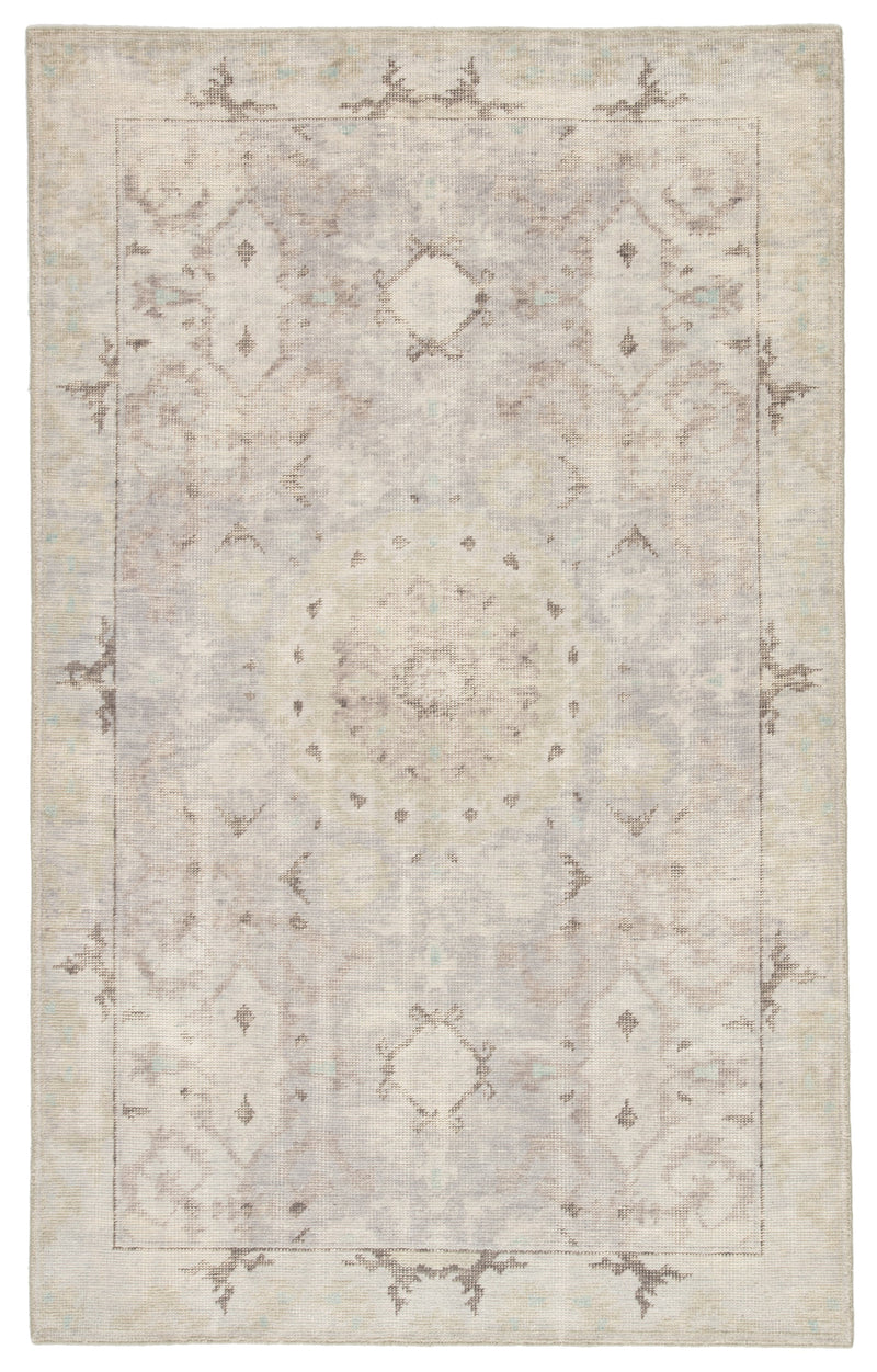 Modify Hand-Knotted Medallion Gray & Blue Area Rug