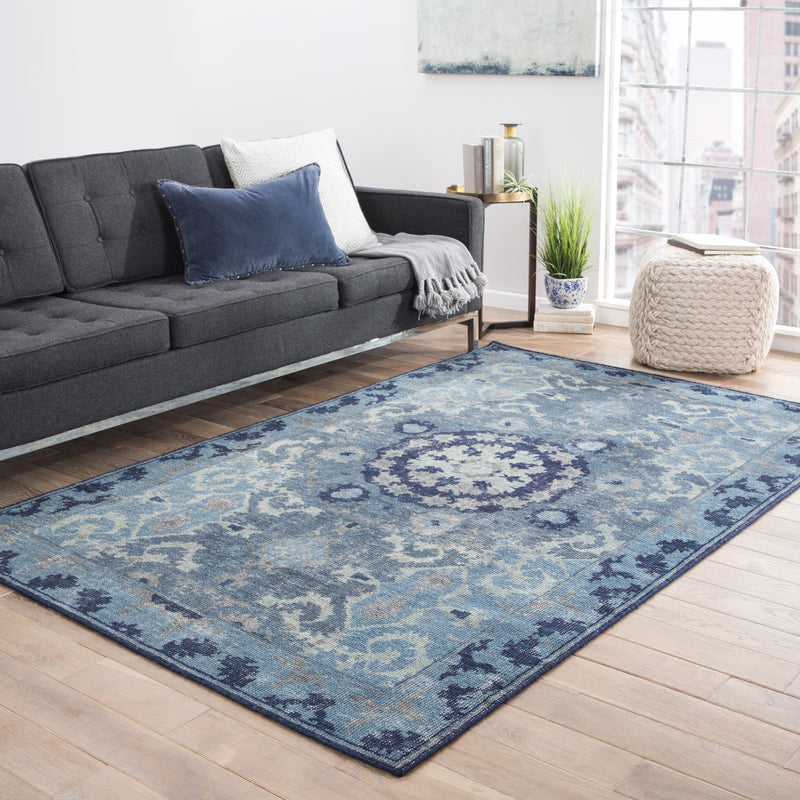 Modify Medallion Rug in Moonlight Blue & Peacoat design by Jaipur Living