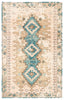 Pathos Hand-Knotted Medallion Pink & Blue Area Rug