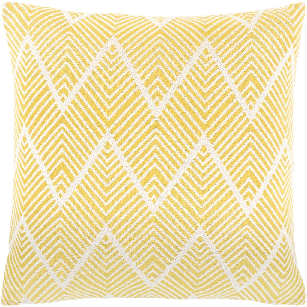 Kanga KGA-007 Jacquard Square Pillow in Saffron & Cream by Surya