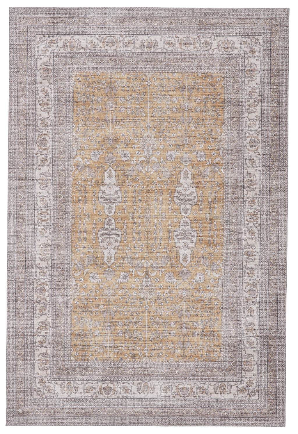 Calla Oriental Gray & Gold Area Rug