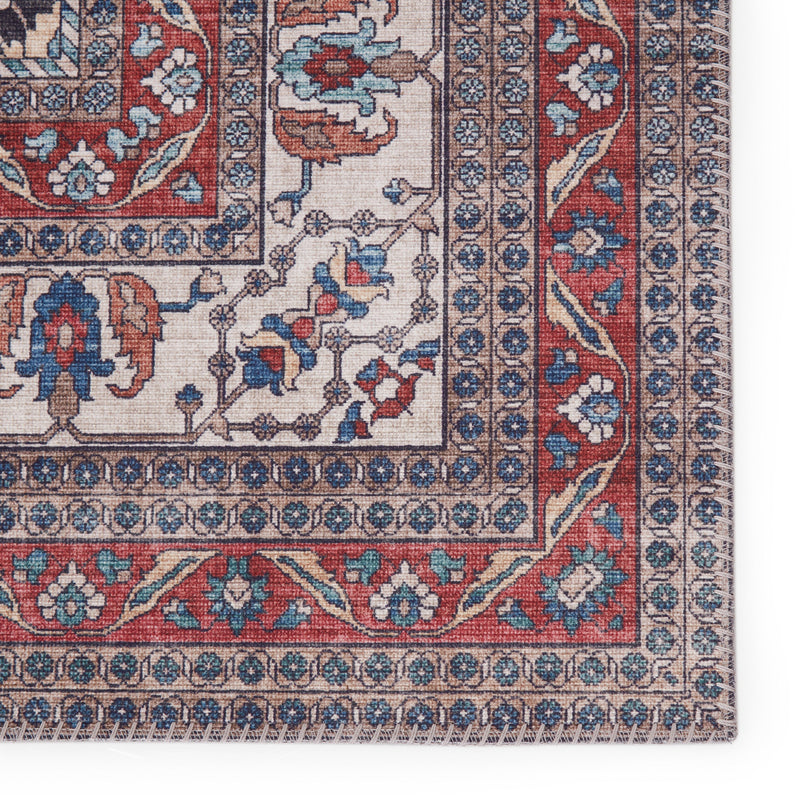 Calla Oriental Blue & Red Area Rug