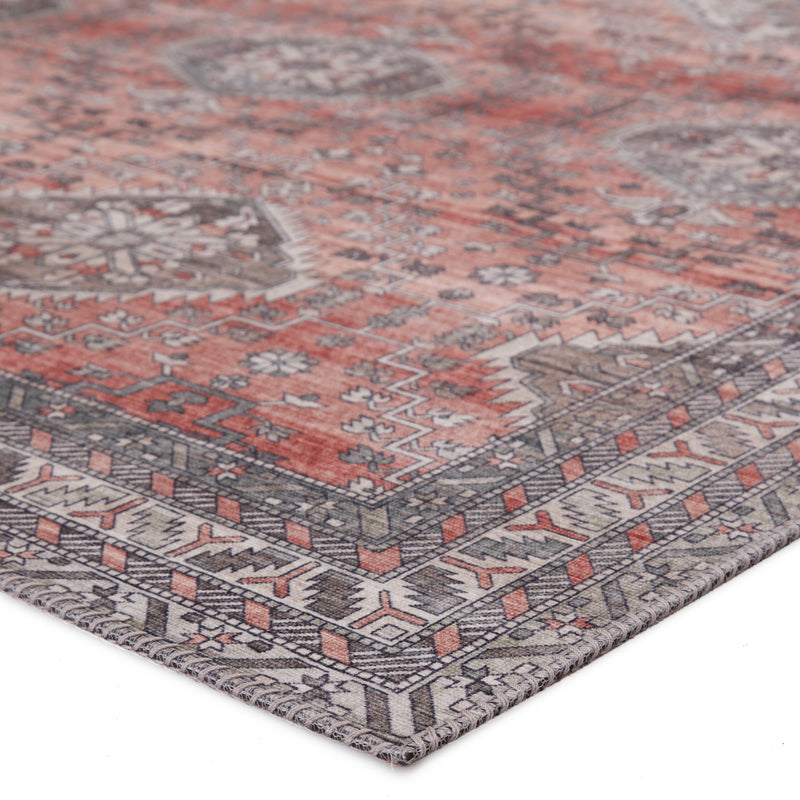 Novah Oriental Red & Gray Area Rug