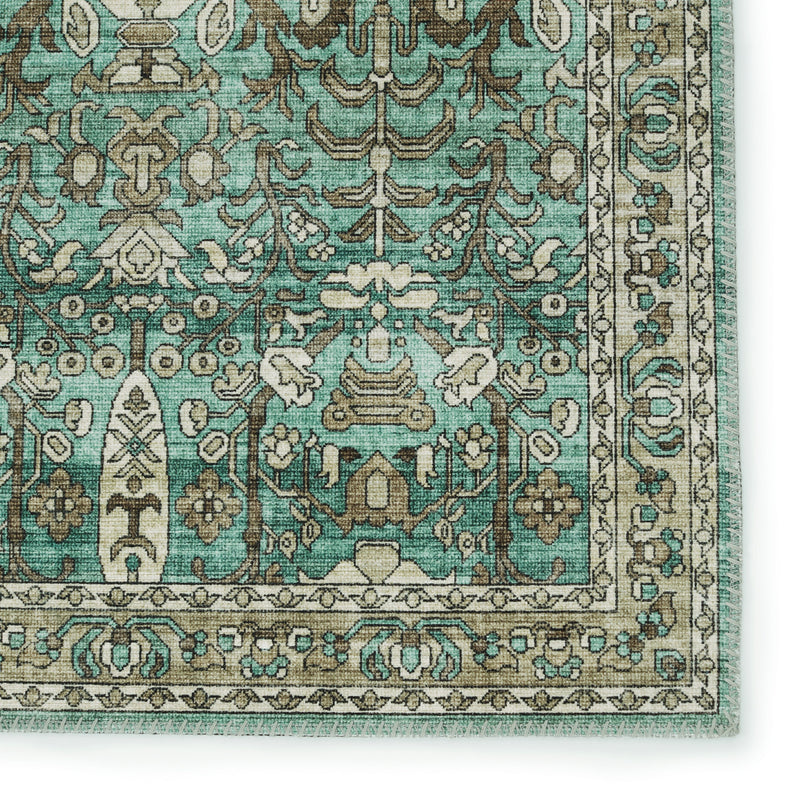 Keyara Razi Green & Tan Rug by Nikki Chu 4