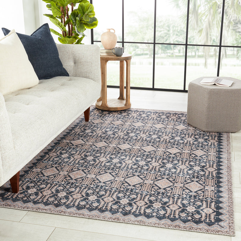 Keyara Dalia Dark Blue & Tan Rug by Nikki Chu 5