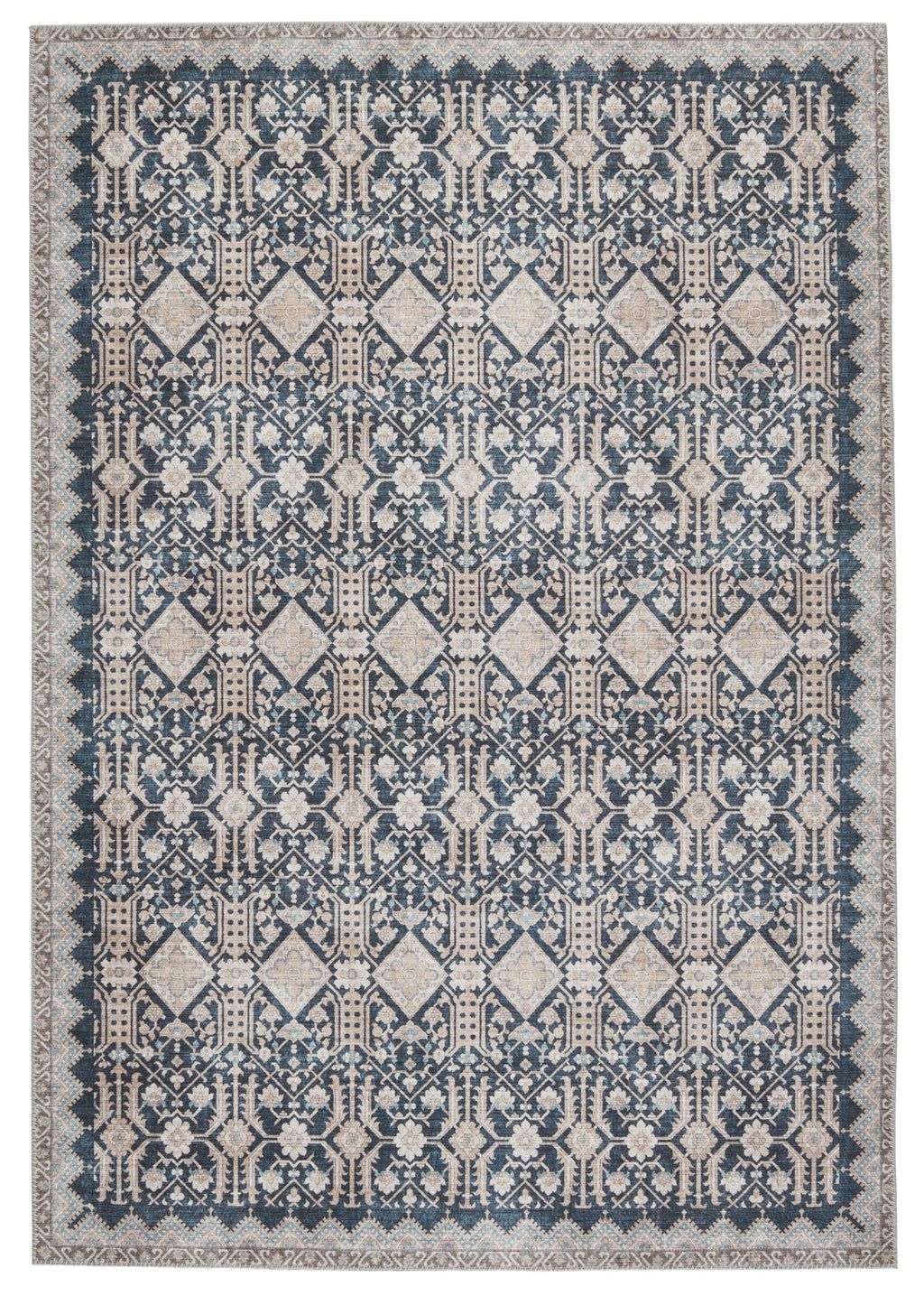 Keyara Dalia Dark Blue & Tan Rug by Nikki Chu 1