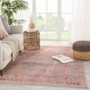 Pippa Medallion Pink/ Light Blue Runner Rug