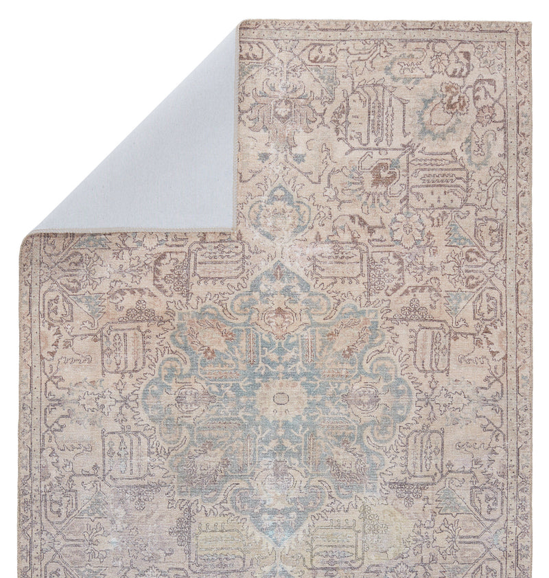 Parisa Medallion Rug in Light Blue & Light Tan by Jaipur Living