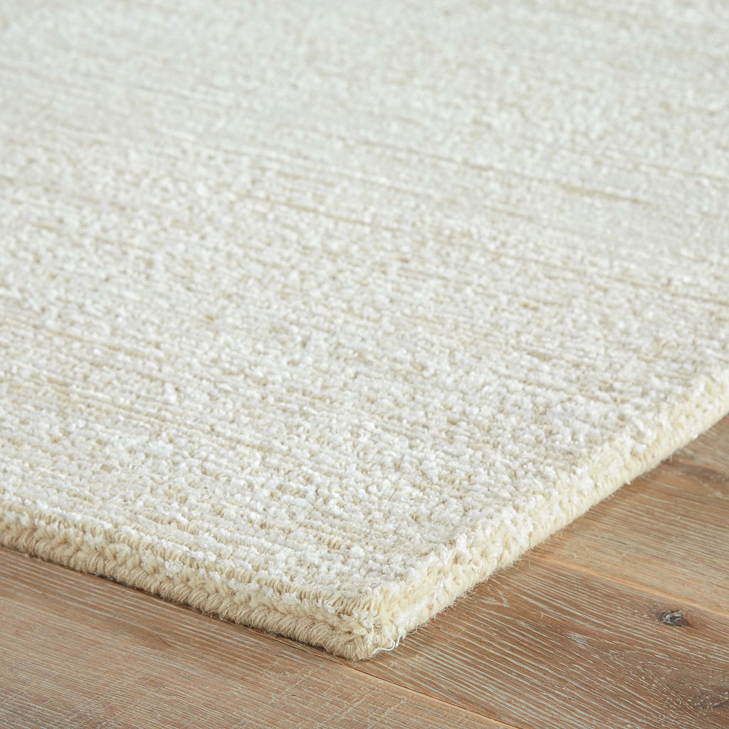 Kelle Handmade Solid White & Beige Area Rug