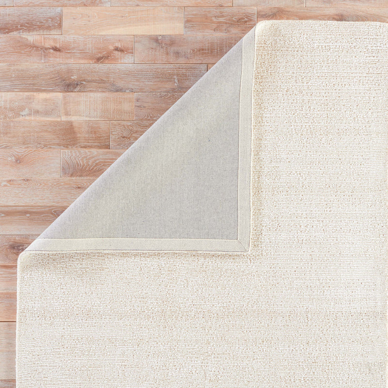 Kelle Handmade Solid White & Beige Area Rug