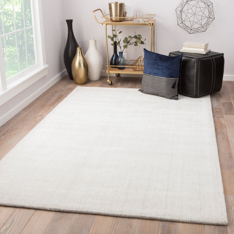 Kelle Solid Rug in Whitecap Gray & Bright White design by Jaipur