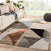 Scalene Handmade Geometric Gray & Blue Area Rug