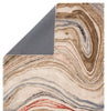 Atha Handmade Abstract Brown & Red Area Rug