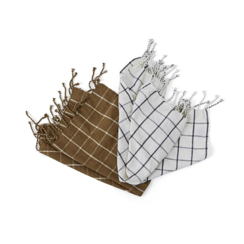 2 Piece Set Gobi Tea Towel in Offwhite / Rubber