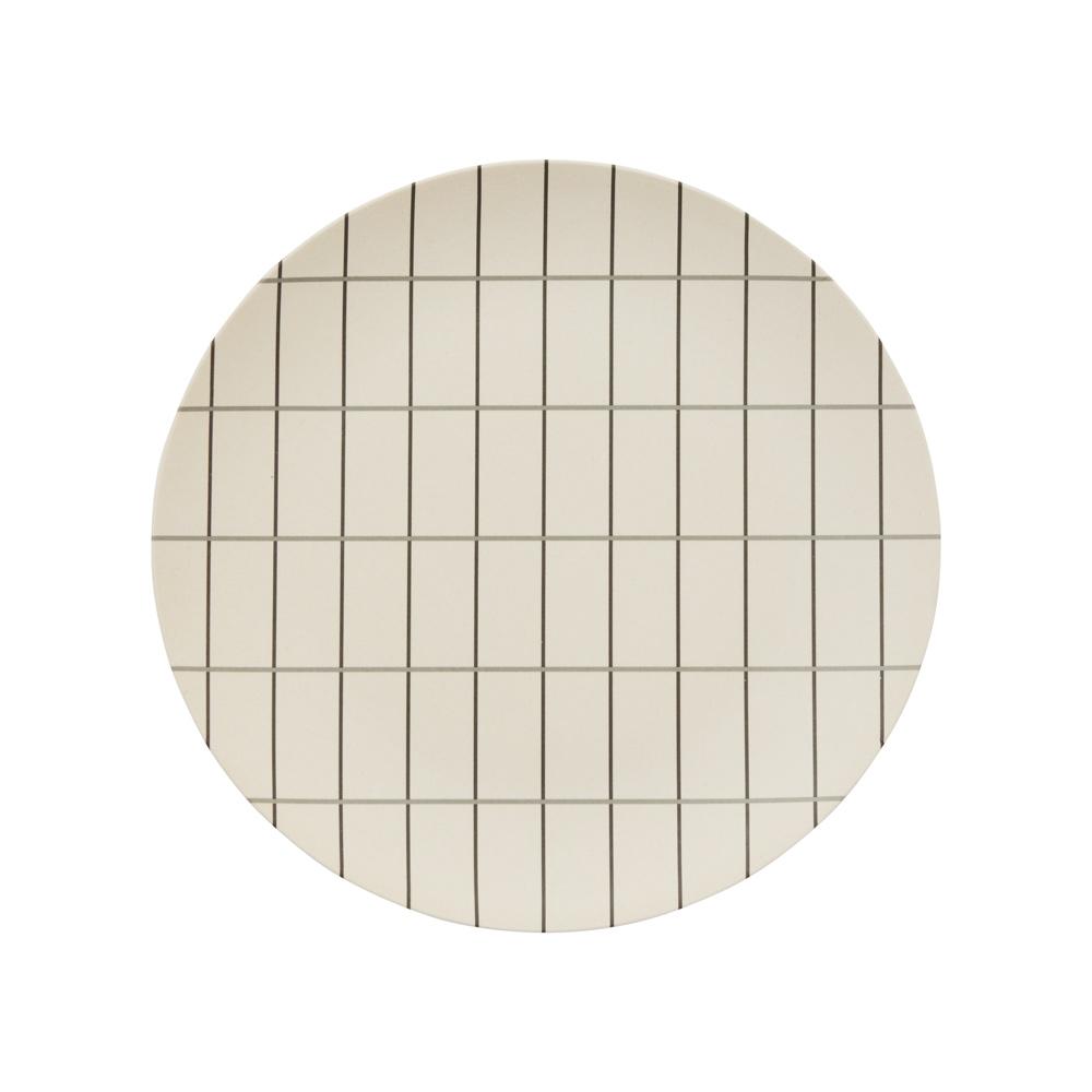 Large Bamboo Grid Tray in Offwhite / Anthracite