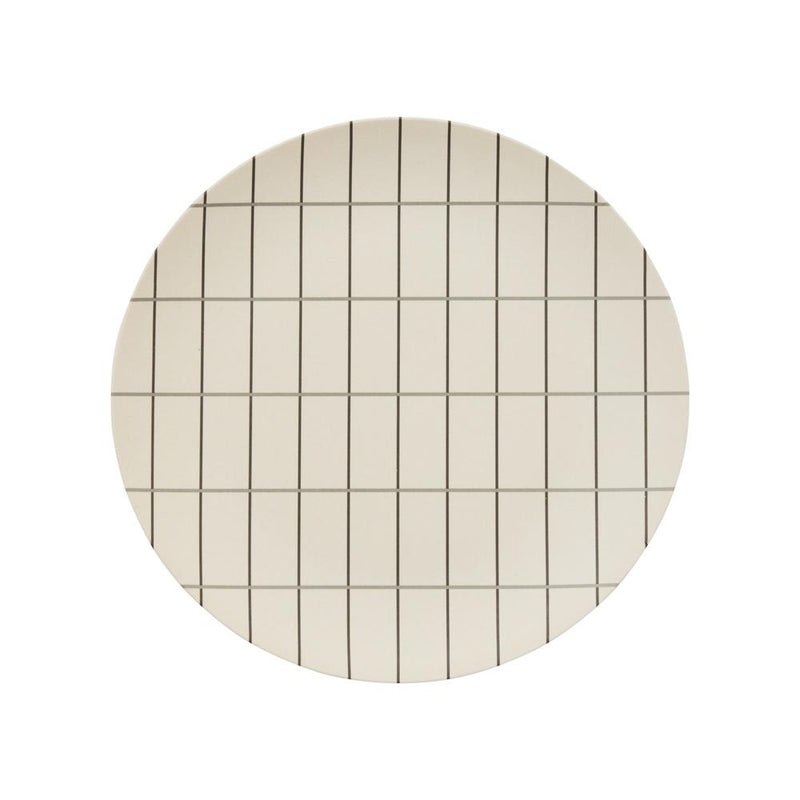 Large Bamboo Grid Tray in Offwhite / Anthracite