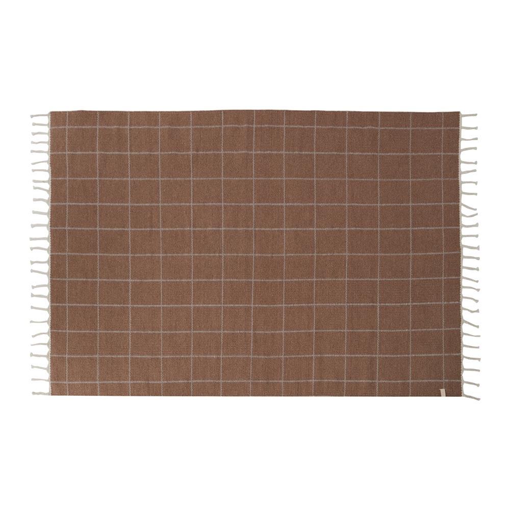 Grid Rug in Caramel / Offwhite