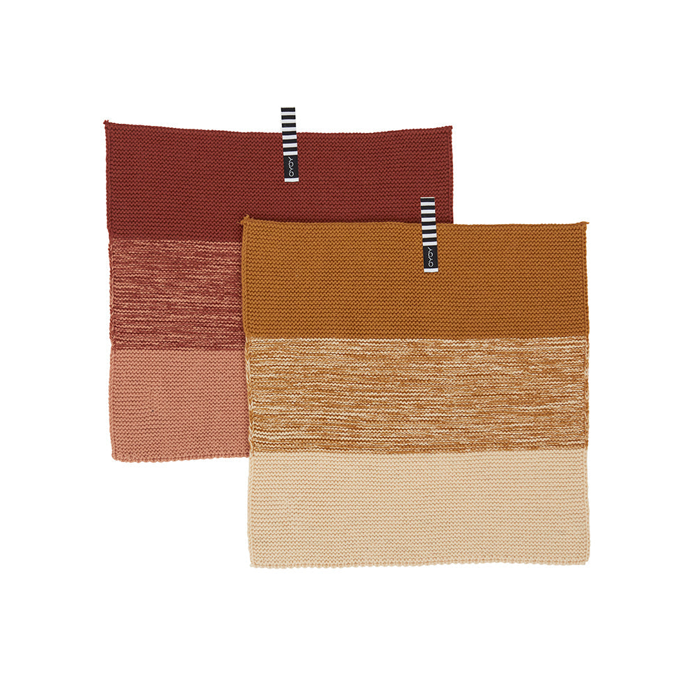 Set of 2 Niji Mini Dish Cloth in Dark Caramel/Rubber