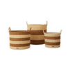 3 Piece Set Gomi Cylinder Storage Baskets in Caramel