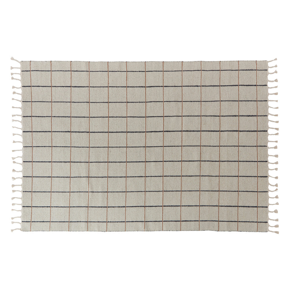 Grid Rug in Offwhite / Anthracite