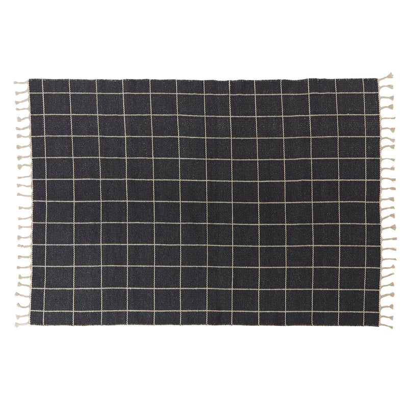 Grid Rug in Offwhite / Anthracite